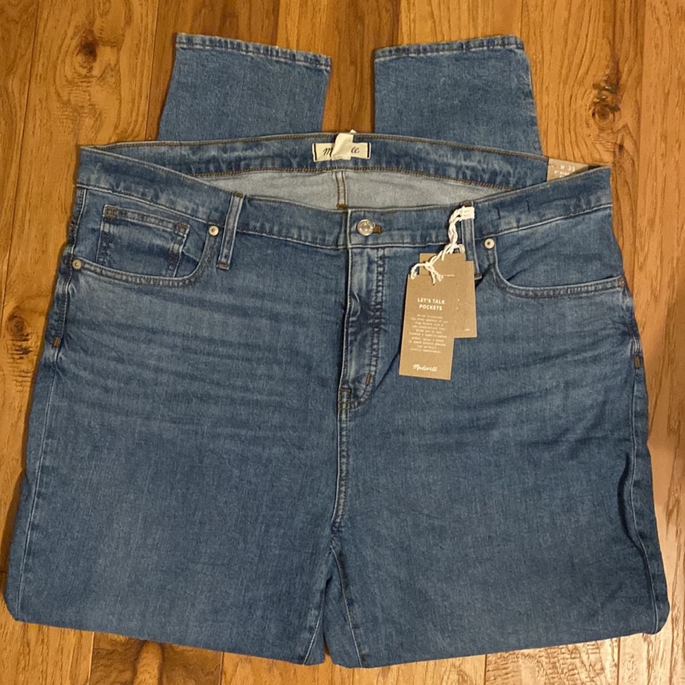 NWT Madewell DENIM JEANS high rise 9” skinny TALL W35